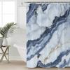 Modern Abstract Marble Shower Curtain Bathroom Decorative Waterproof with Hooks