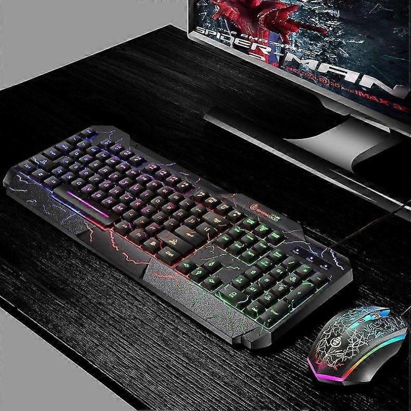 Wired Gaming Keyboard And Mouse Rgb Led Backlight For Windows Pc Game/work
