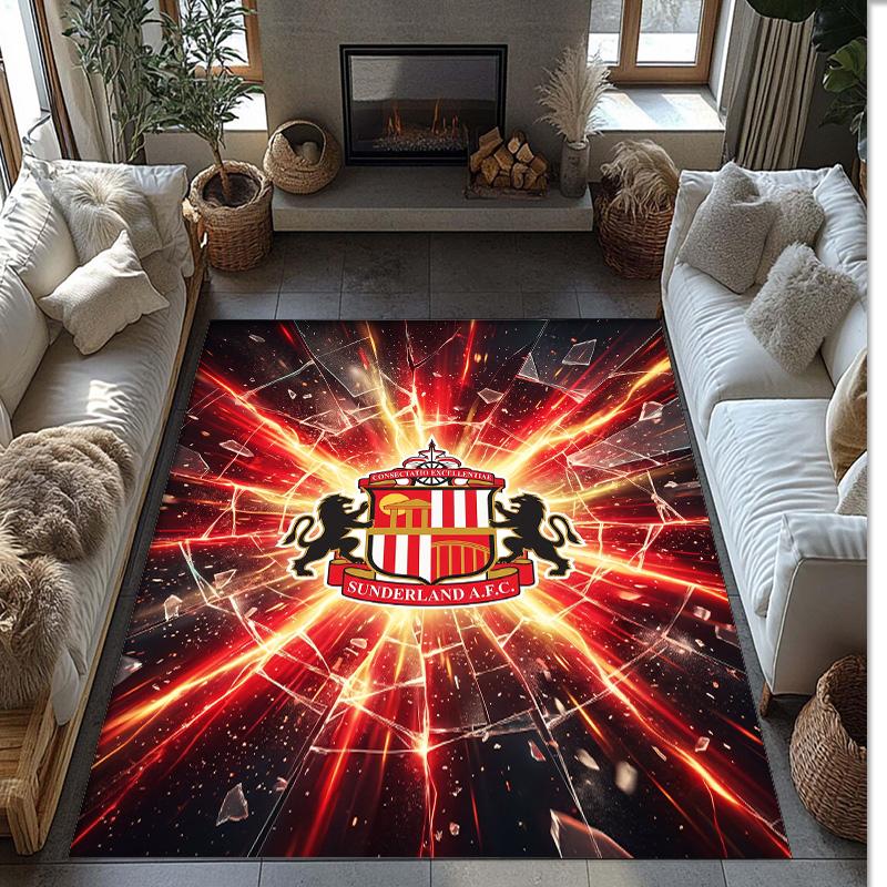 Tappeto in Velluto di Cristallo con Stampa del Sunderland Football Club, Comodo Assorbente d'Acqua Antiscivolo Tappeto per Pavimenti Interni