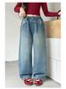 Mädchen Cartoon Straight Leg Wide Jeans - Frühling/Herbst 2025 Kollektion für große Kinder