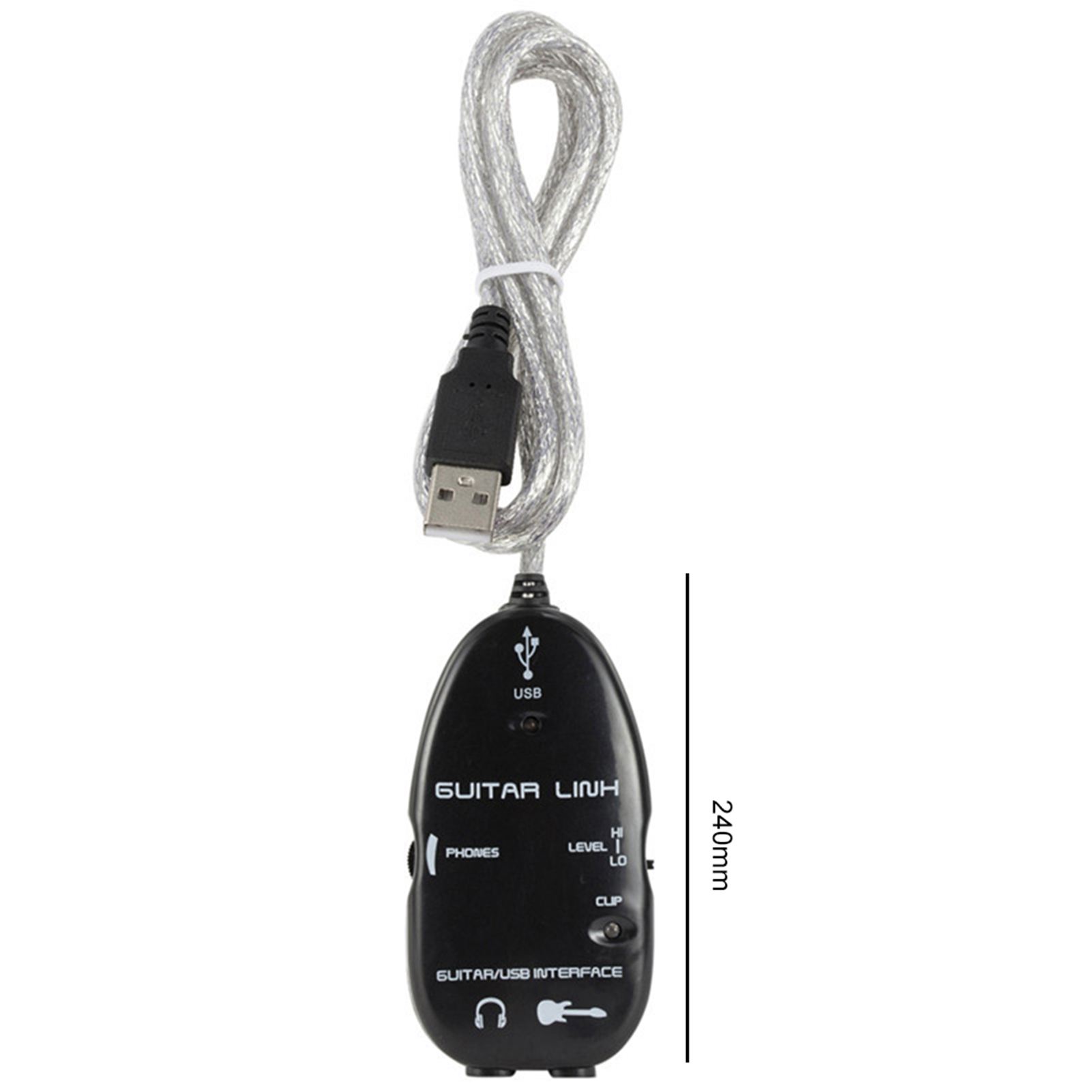 

Кабель-адаптер для подключения гитары к USB, аудиоразъем, рекордер для ПК чёрный