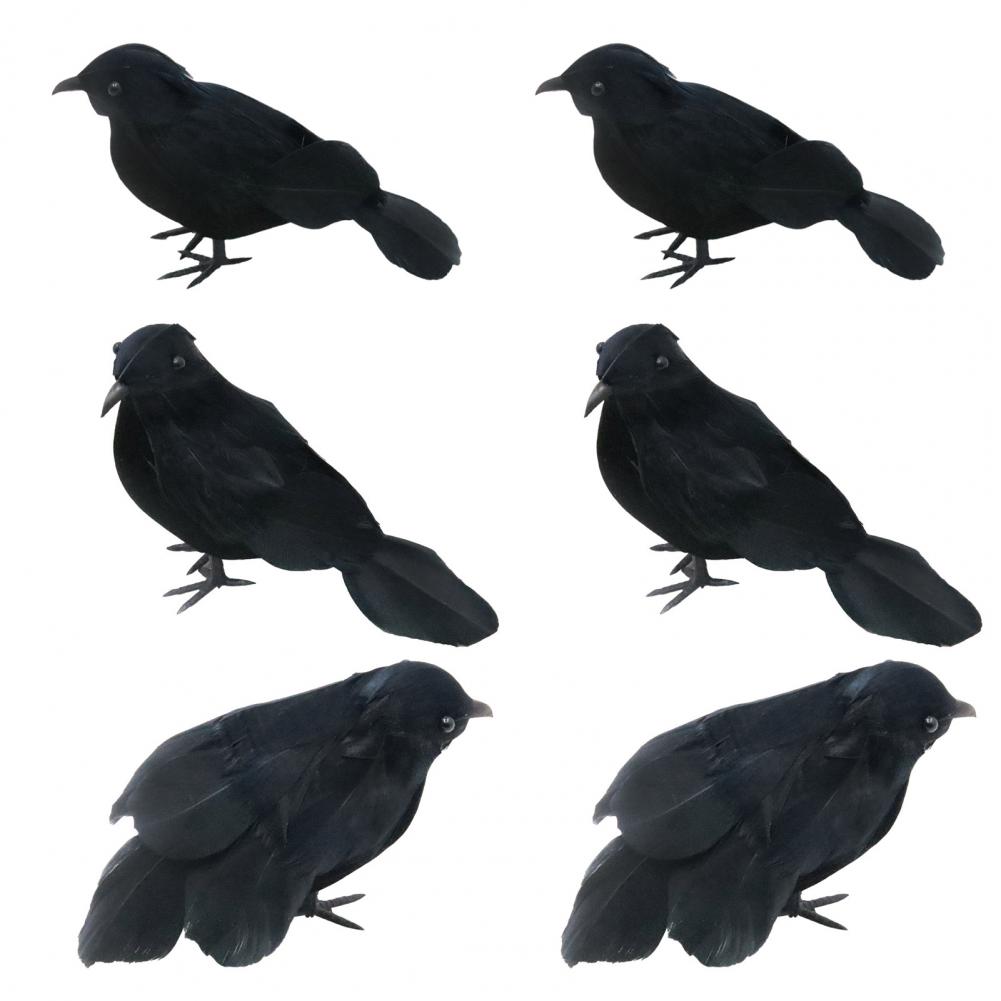 Halloween Crow Decorations Realistic Crow Props Realistic Feathered Crow Decorations for Halloween Handmade for Yard Outdoor