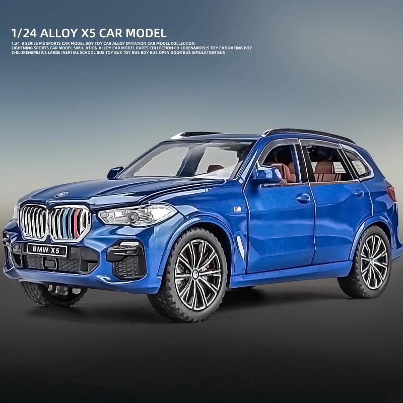 

1:24 BMW X5 Models Miniature Cars Toy SUV 6 Doors Opened Vehicles Rubber Tires with Sound Light Car Children s Educational Toys синій