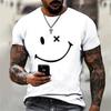 2024 Smiling Face Printed Pattern Men's T-shirt Cotton Summer Sportswear Short Sleeved Couple Fashion Creative Clothing T-shirt