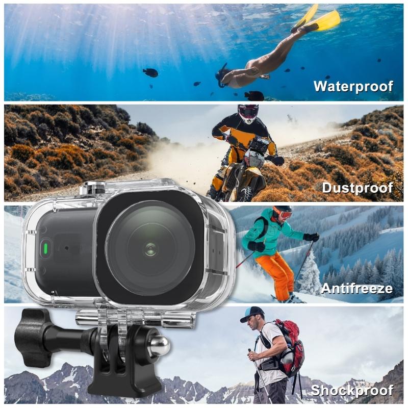 Waterproof Housing Case For Action Camera Diving Case 45m Depth Protections 2prong Interfaces and 1/4inch Screw Base