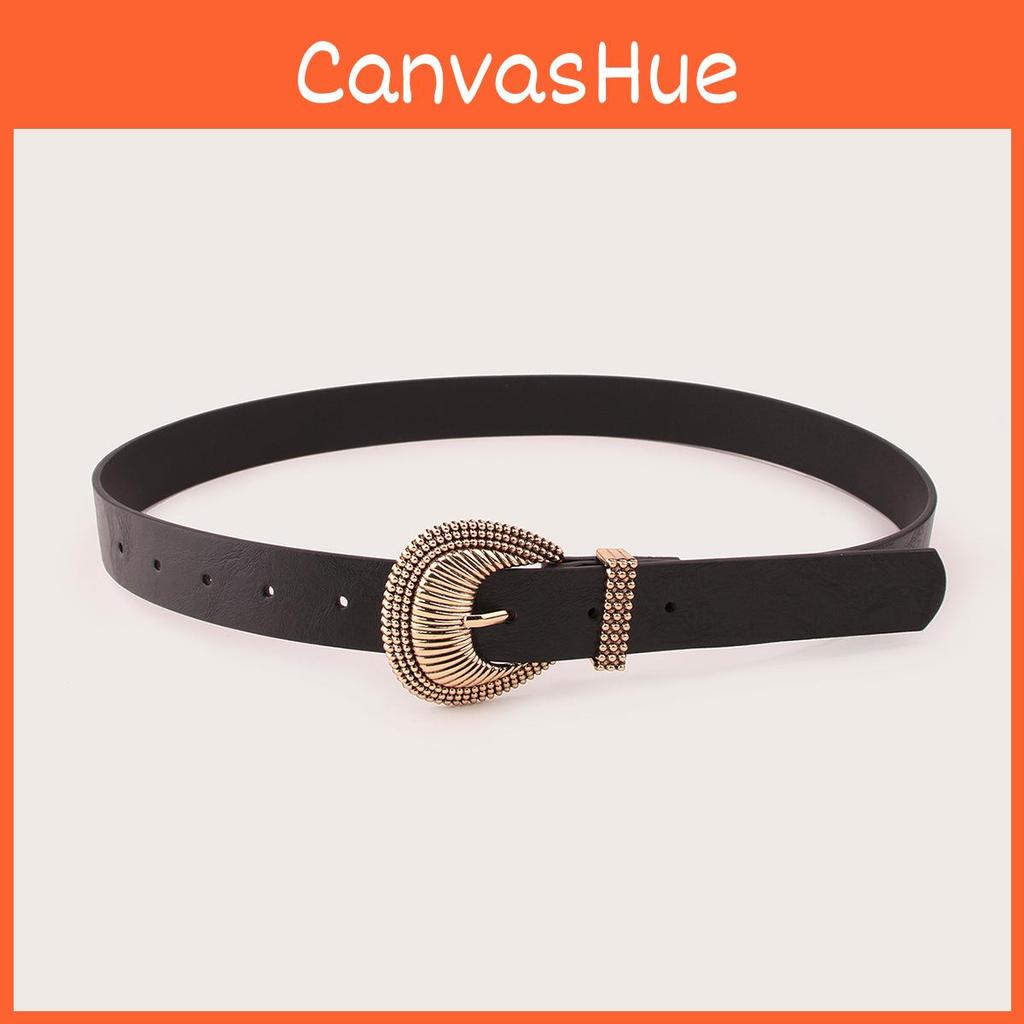 Stylish Womens Faux Leather Belt With Shell Pattern And Metal Pin Closure For Office