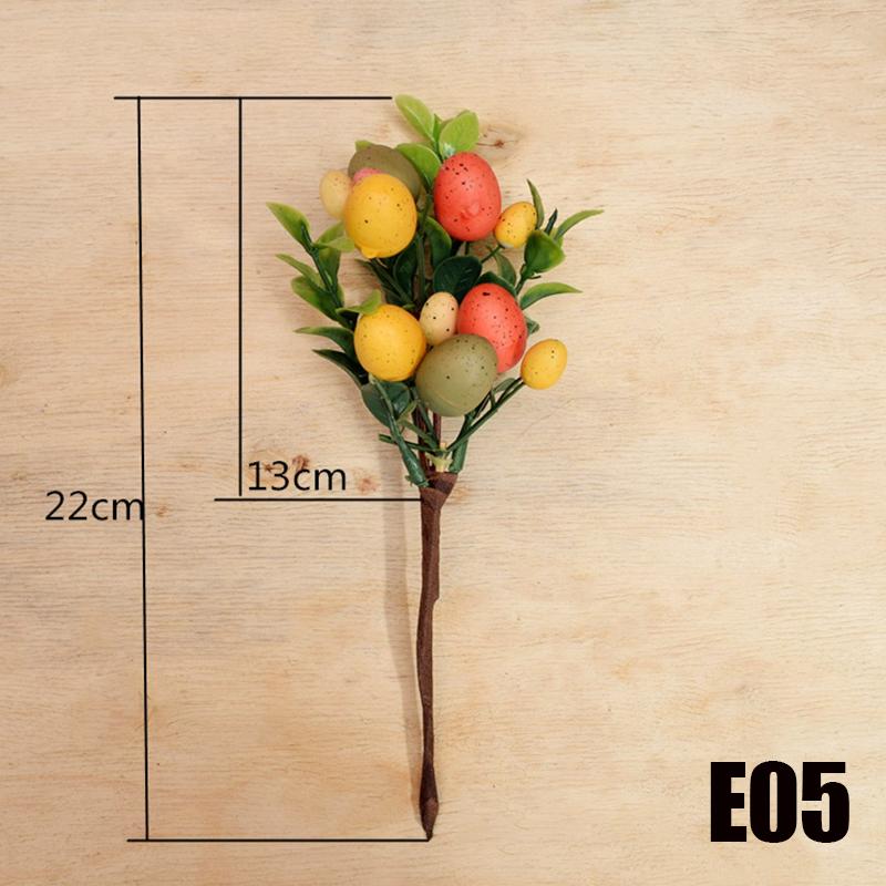 

2025 Пасхальное украшение Искусственное яйцо Жемчужный цветок Ветка Разноцветные пенопластовые яйца Ветки Букеты своими руками для Пасхальной вечеринки Домашний декор