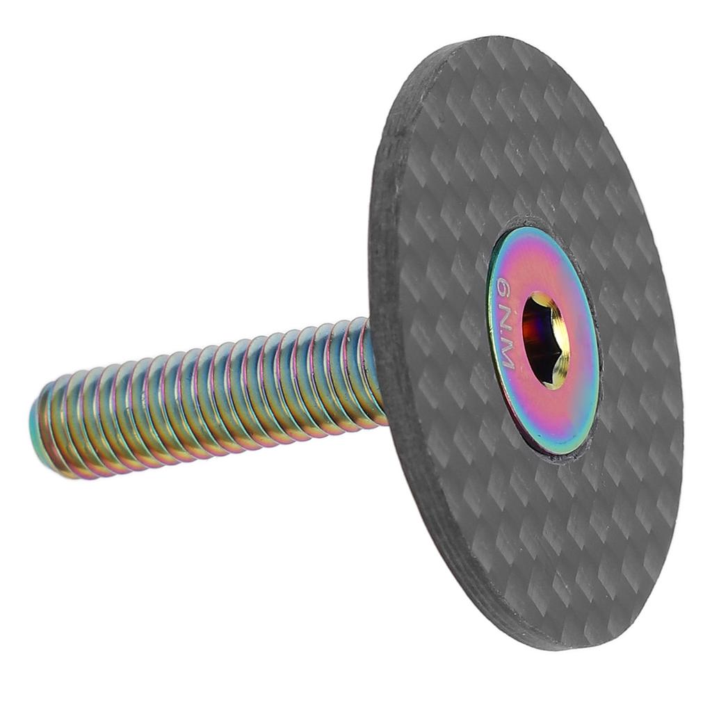 Bicycle Carbon Fiber Headset Top Cap Headset Cap Cover with Titanium Alloy Screw for Mountain Road