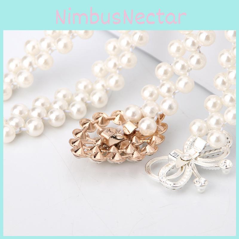 Elegant Pearl Waist Belt For Women With Rhinestones And Adjustable Fit For Summer Casual Wear