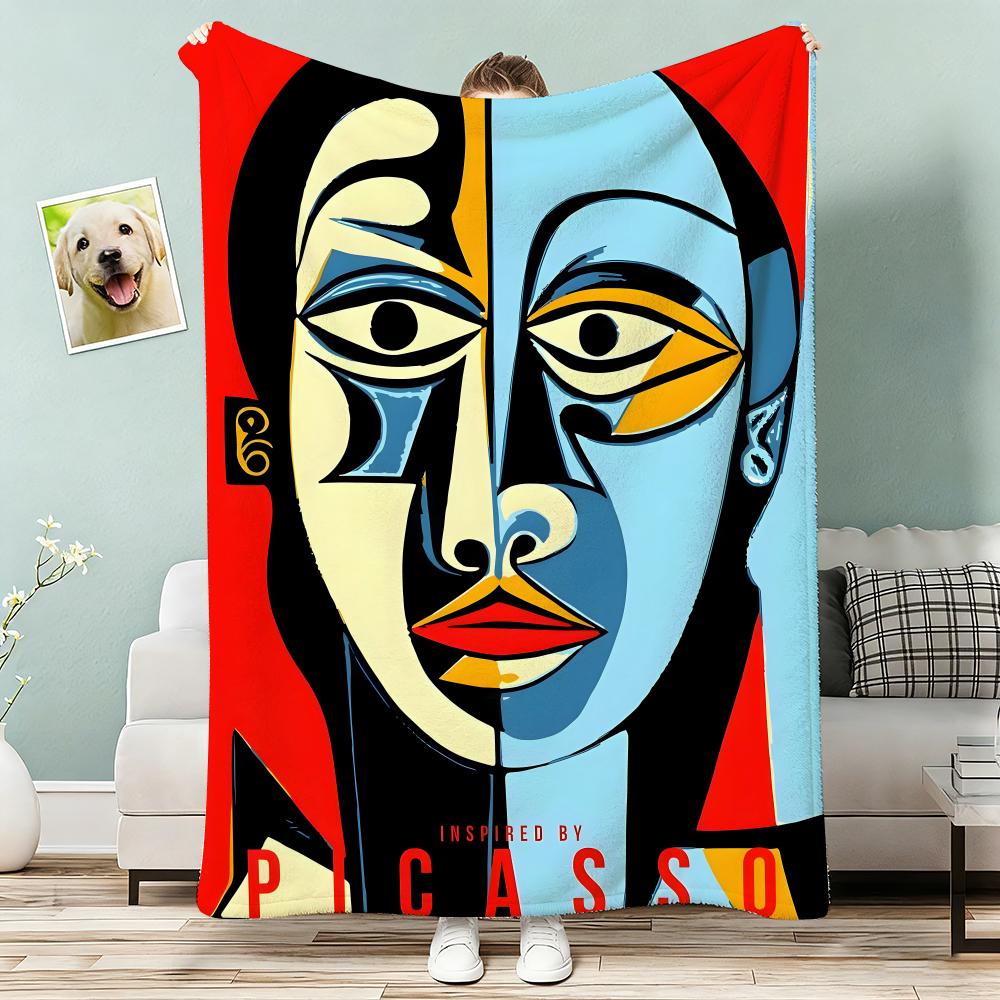 Famous painter Pablo Picasso Throw Lightweight 240g Flannel Blanket Soft Skin-friendly for Summer Cooling 75x90cm