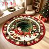 Flannel Area Carpet 3D Illusion Santa Spiral Staircase Presents Rug Soft Fluffy Cozy Christmas Village Floor Cushion