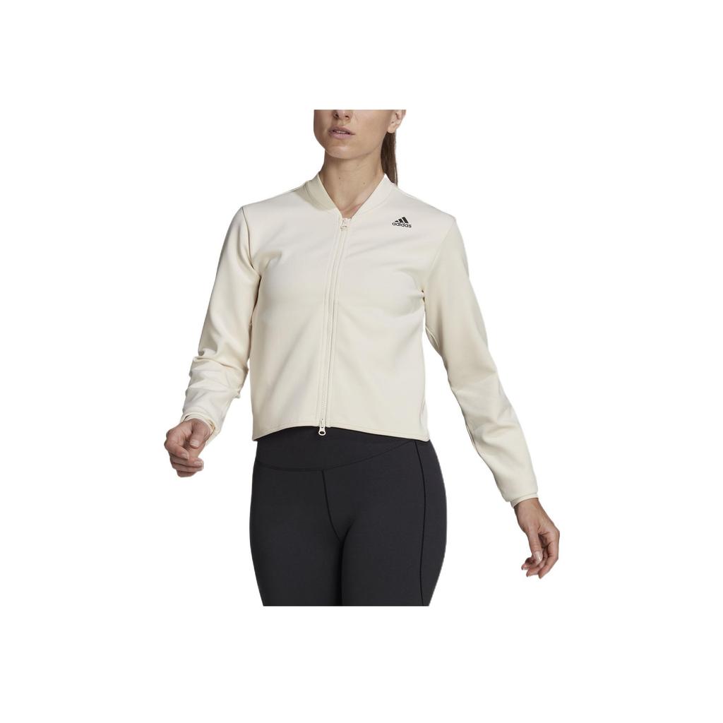 Adidas SS22 Sport Casual Stand Collar Jacket Women Jacket White HD9555