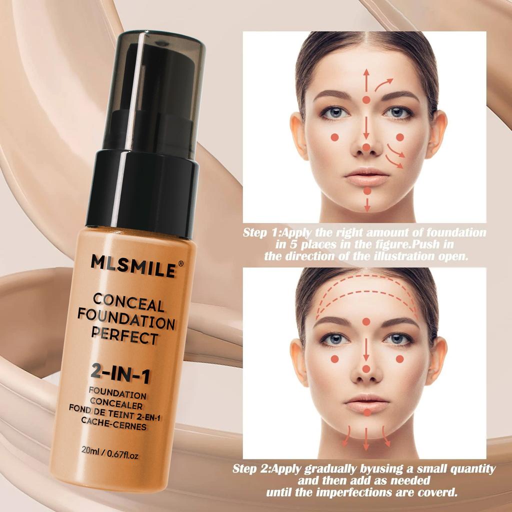 Matte Oil Control Concealer Foundation 6 Colors Long-lasting Hydrating Full Coverage Liquid Foundation