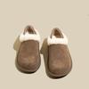 Women wear fluffy snow boots with one foot in winter velvet cotton shoes, and women's warm thick soles increase in height