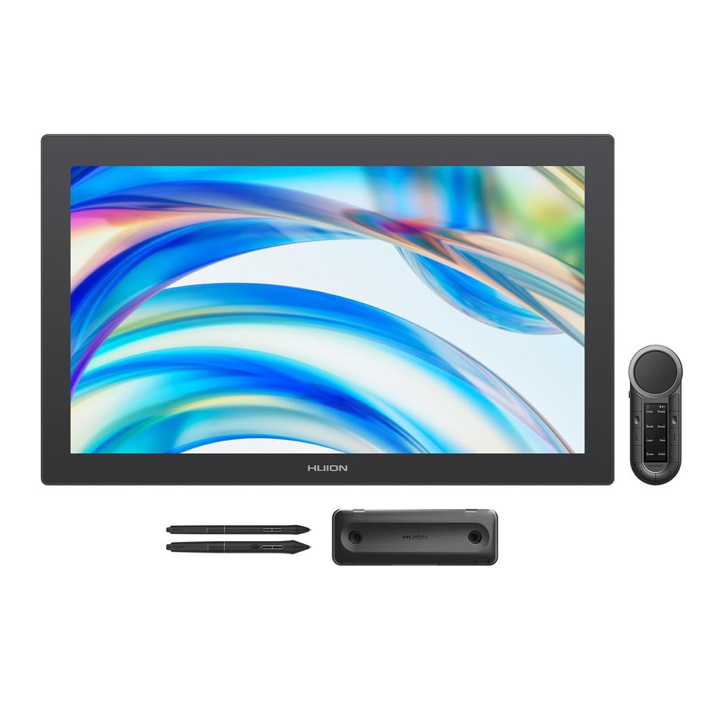 HUION Kamvas Pro 24 4K UHD Resolution Pentech Technology Pen PW600 PW600S Levels of Pressure Color Adjustable Gamma Device Warranty (Gen 3) 23.8-inch