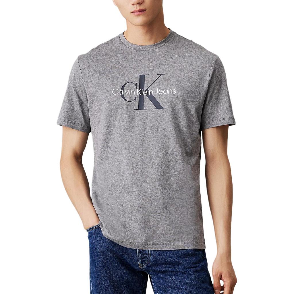 Calvin Klein Comfortable Round Neck Short Sleeve T-Shirt With Letter Print Men Tops Medium-Gray 00040EM286-P7E