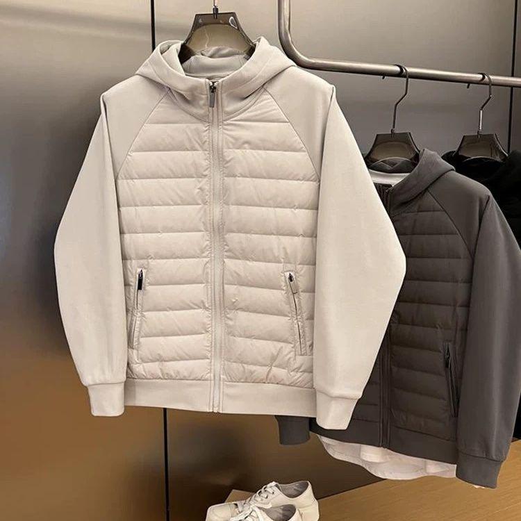 Herren Herbst/Winter Baumwolljacke - Lässiger Patchwork-Cardigan-Hoodie, lockere Passform für Paare.