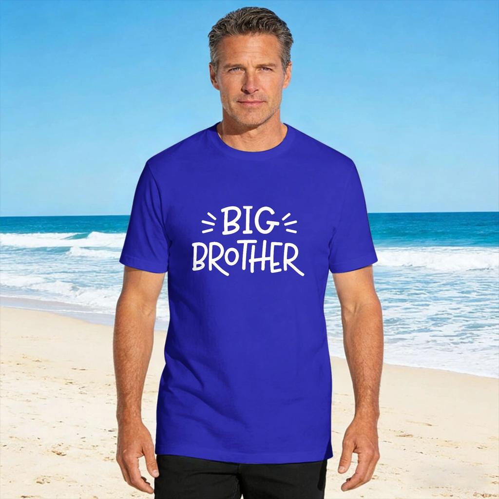 Big Brother Tshirt Leisure Tshirts Short Sleeve Vintage Tops Beach 100 Cotton Plus Size 5xl Top Tees