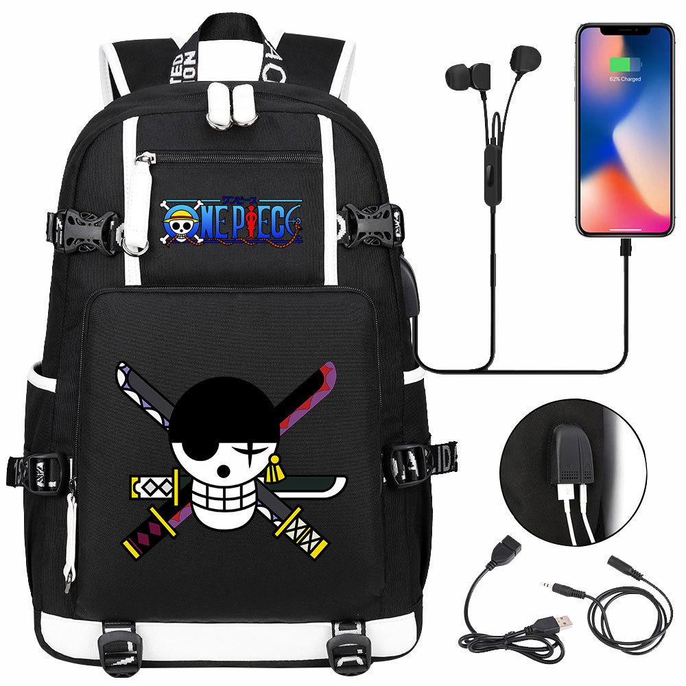 RiMan ONE PIECE Luffy Printed Teen Student School Bag Large Capacity Men's and Women's Leisure Travel Backpack