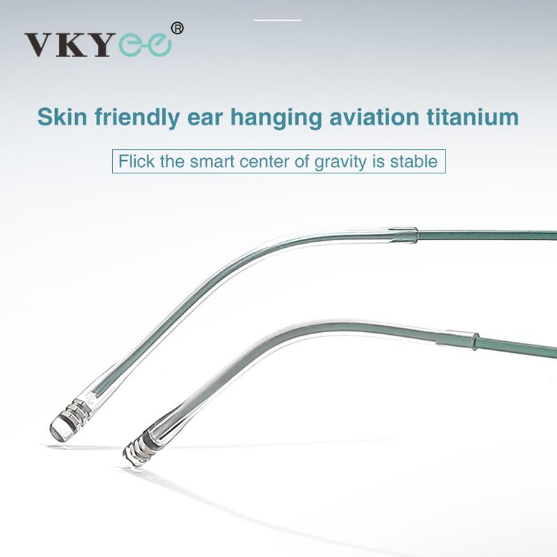 VICKY New Ultra-light Titanium Reading Optical Lenses Frame Women Simple Rimless Myopia Customized Prescription Glasses Men 6021