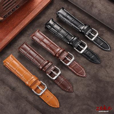 Soft Calfskin Watch Strap 18mm 20mm 22mm Watchband Women Men Business Bamboo Leather Watch Accessories Solid Buckle Black Brown