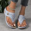 Woman Leather Non-Slip Soft Platform Shoes Flip Flops Summer Women's Wedge Sandal with Heel 2024 Orthopedic Sandals 43