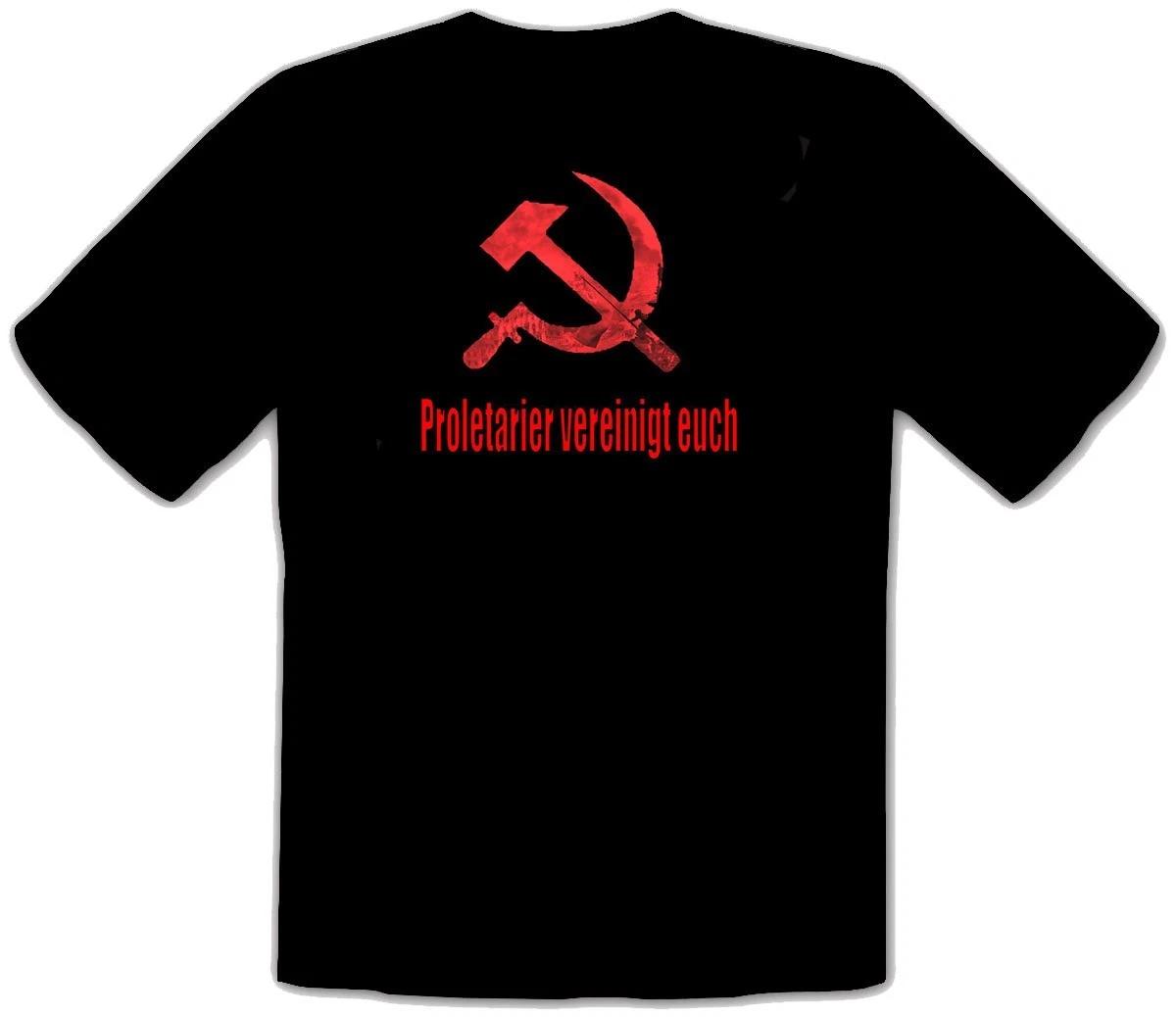 PROLETARIANS UNITE USSR CCCP GDR Black T-Shirt -479- XL