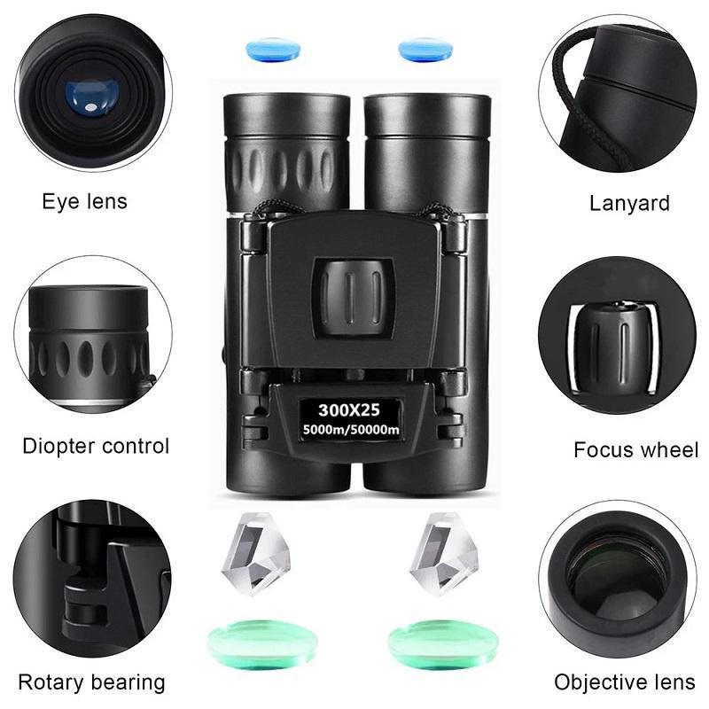 Powerful Binocular Long Range Telescope Hd Zoom Portable Professional Folding Low Light Night Vision Monocular 4k For Tourism Outdoor Tools