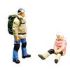 1:87 Scale Miniature Hiking Backpackers Rock Climbing Resin Figurines For Home Decors And Model Displays