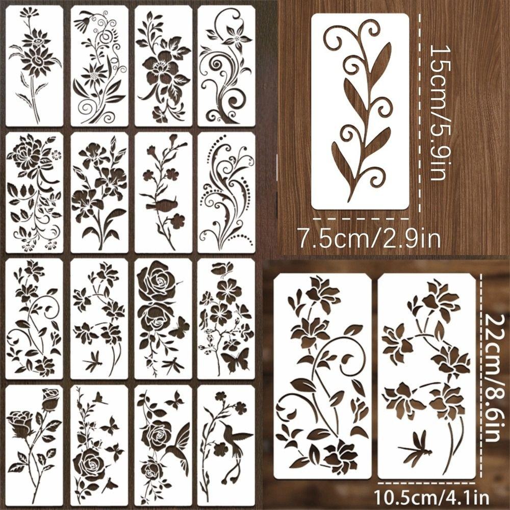 Nouveau Set de Pochoirs en Plastique Réutilisables Design Papillon Grande Taille Pochoirs Fleurs Bricolage Peinture par Aérosol Modèles de Peinture Scrapbooking