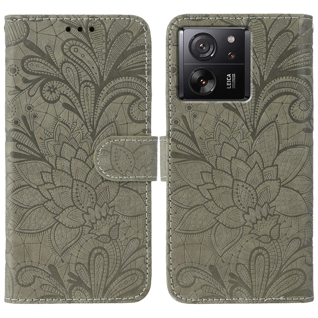 For Xiaomi 13T Pro/13T Case Lace Flowers PU Leather Flip Wallet Phone Cover