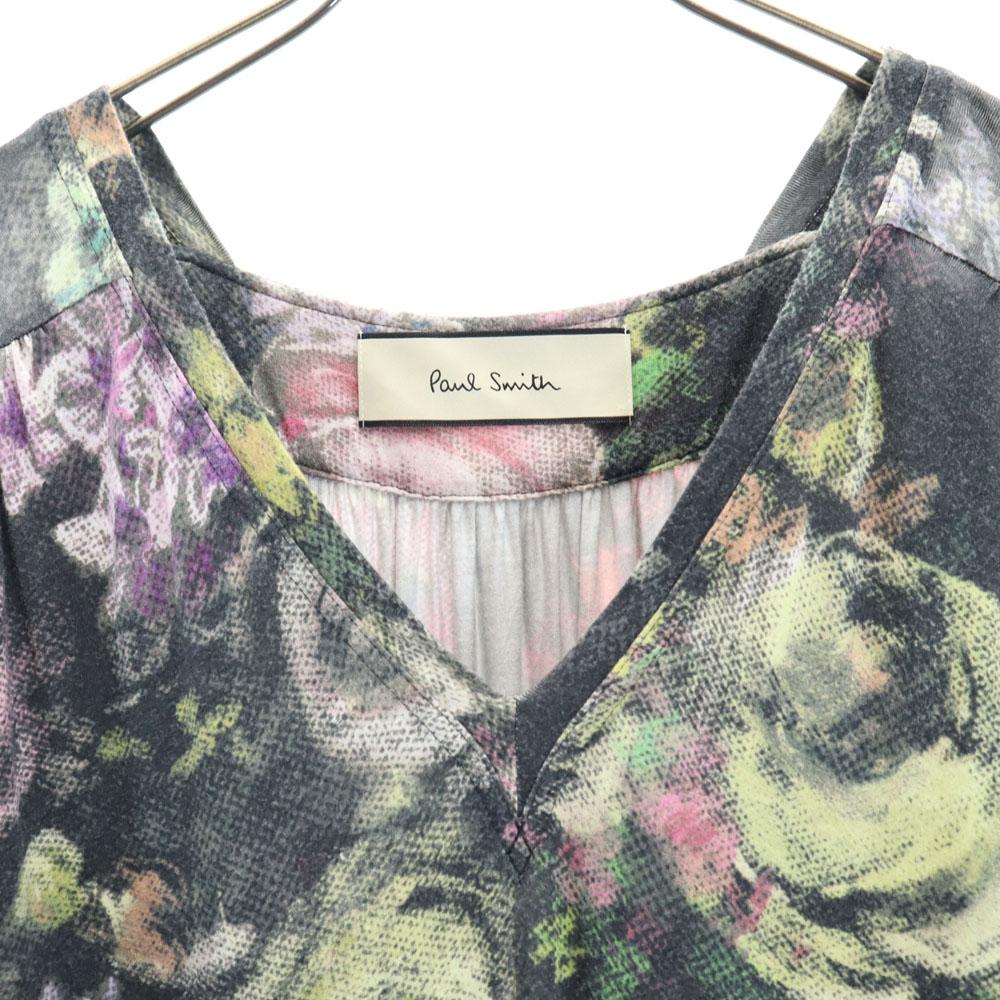 Paul Smith Floral No sleeve V neck one piece M Charcoal black, etc. Women Used