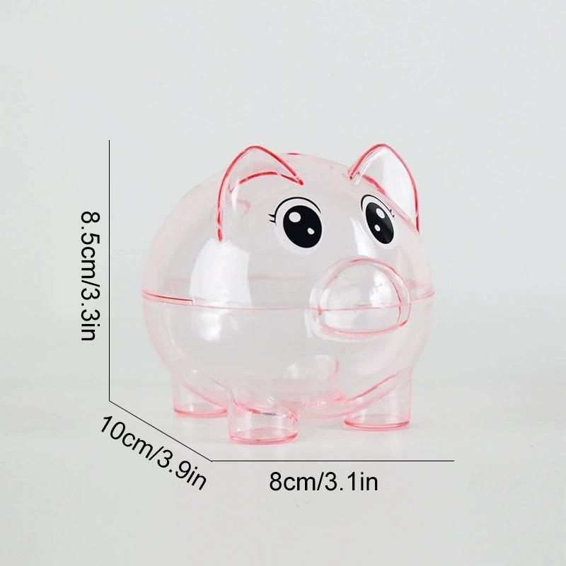 1PC Collectible Saving Box Reusable Coin Money Cash Transparent Money Box For Gift Kids Pig Figure Ornament Storage Bank