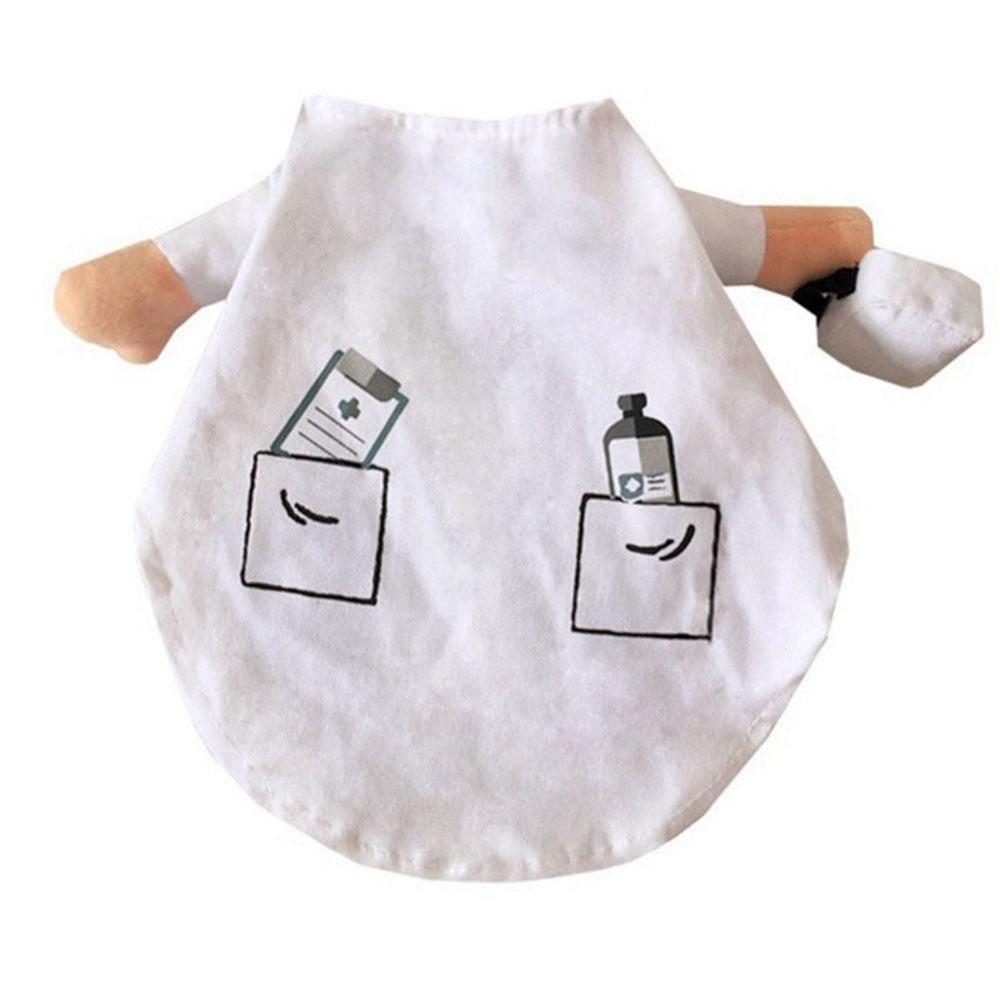 White Pet Cosplay Doctor Outfit Polyester Cat Doctor Uniform Dog Cat Doctor Costume  Festival Party
