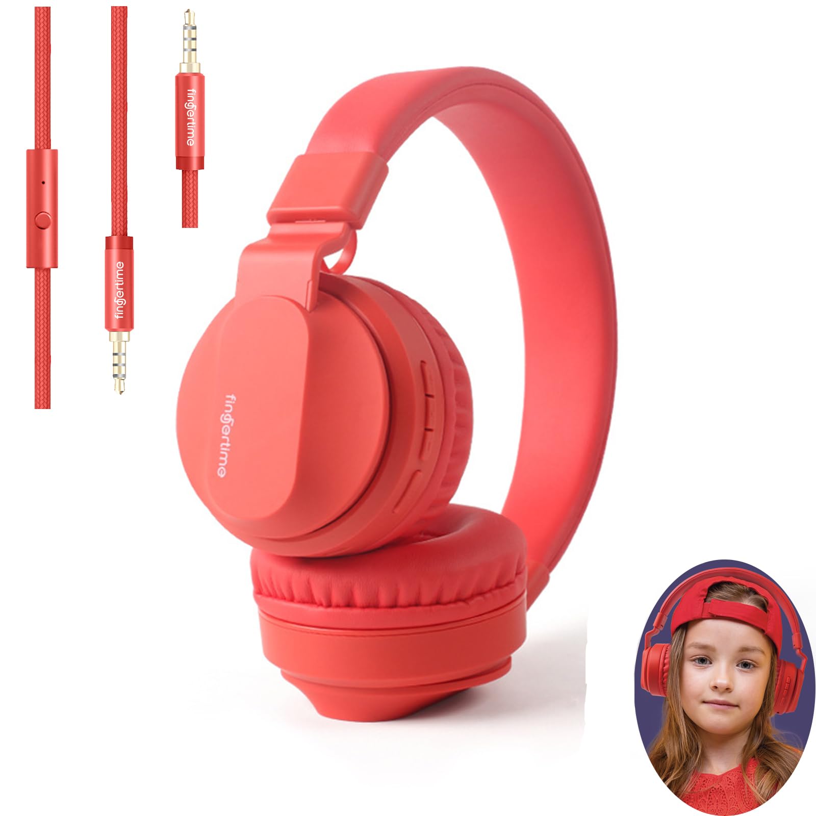 

LYTDMSKY Bluetooth Wireless Kids 85dB Volume Hearing Dual Audio Cable TF Card FM Mic for Adjustable Widely Ideal for Online and More Kids 5.1