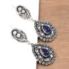 Tanzanite Gemstone Unisex Women's Gift For Her Silver Jewelry Earring 1.5''