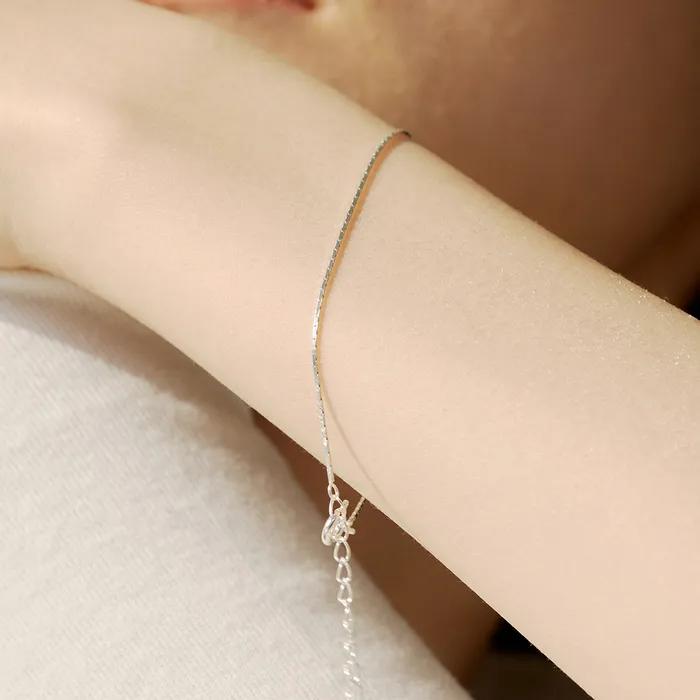 SIB-26SS1 925 Silver Layered Skin Bracelet