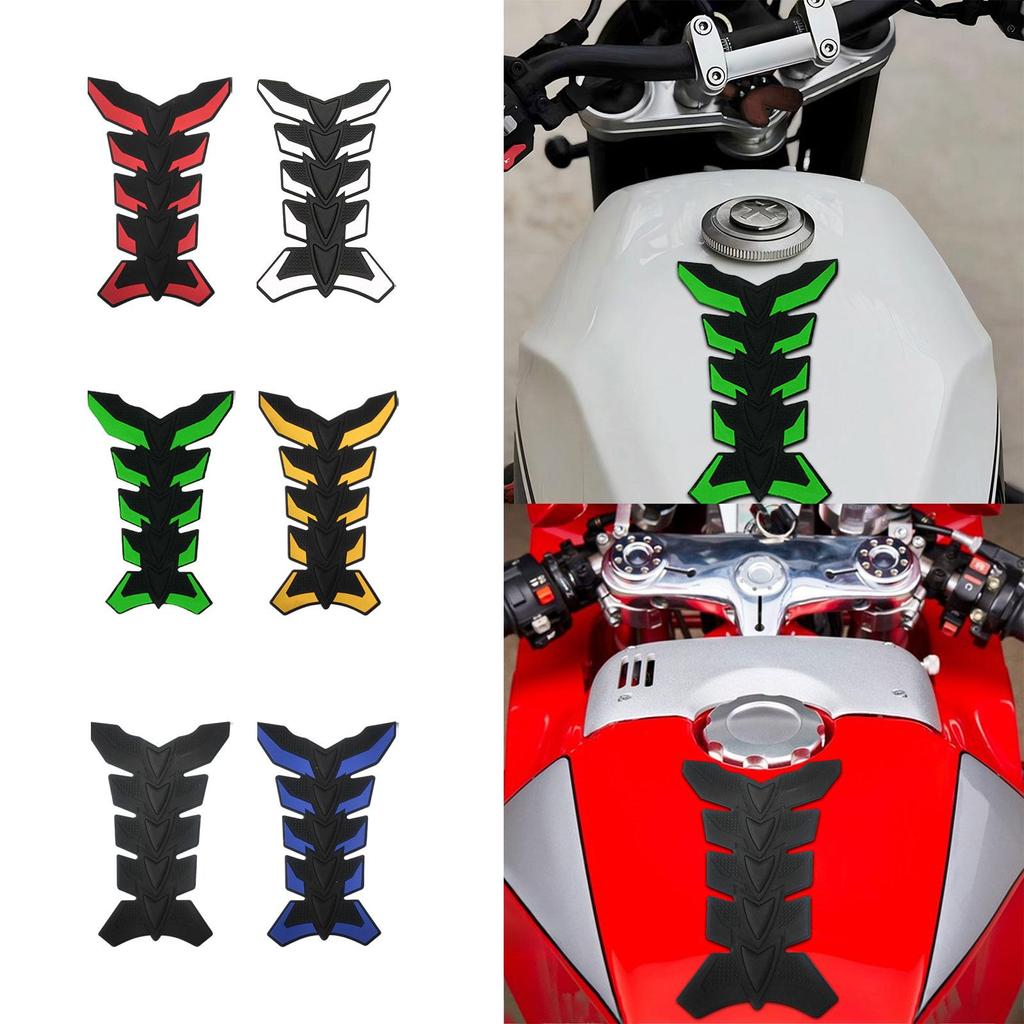 Generic Motorcycle Gas Tank Protector Pad Fuel Tank Cap Sticker 3D Rubber Fuel Tank Fishbone Sticker Universal Oil Tank Sticker