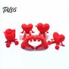 Desktop Rose Decor Heart Ornament, 3D Printed Red Pen Holder Storage Ornament with Movable Joints, Figure for Valentine Day