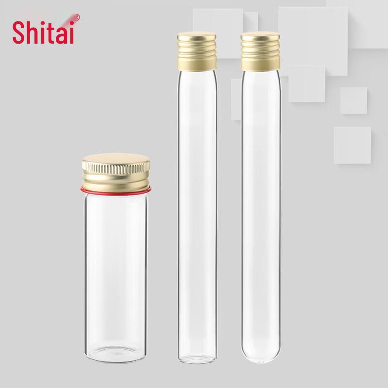 Shitai Glass Test Tube with Leak-Proof Screw Cap