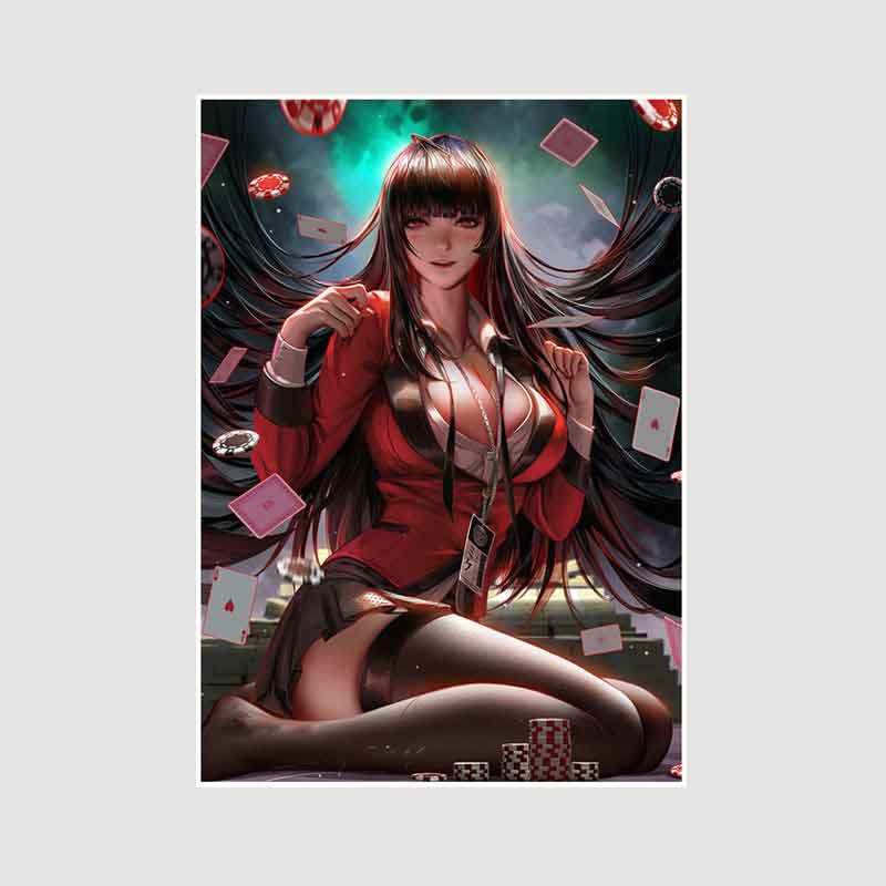 Classic Anime Kakegurui Posters Retro White Paper Manga Figure Poster Decor Prints Clear Image Bedroom Bar Decoration Art Painting Decorative Pictures