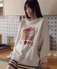 AMBLER Sweet Home Applique Embroidery Sweatshirt Amm1323 (Oatmeal)
