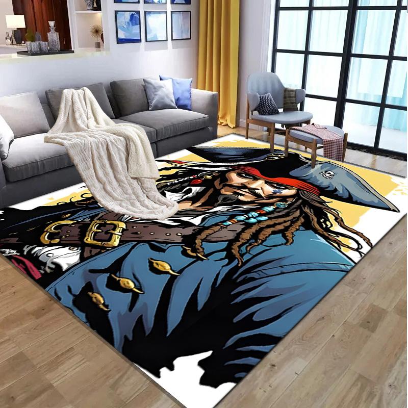 Captain Jack Sparrow Pattern Rug, Indoor/Outdoor Mat, for Picnic, Gameroom, Bedroom, Office, Living Room, Home Decor Carpet, Birthday Gift