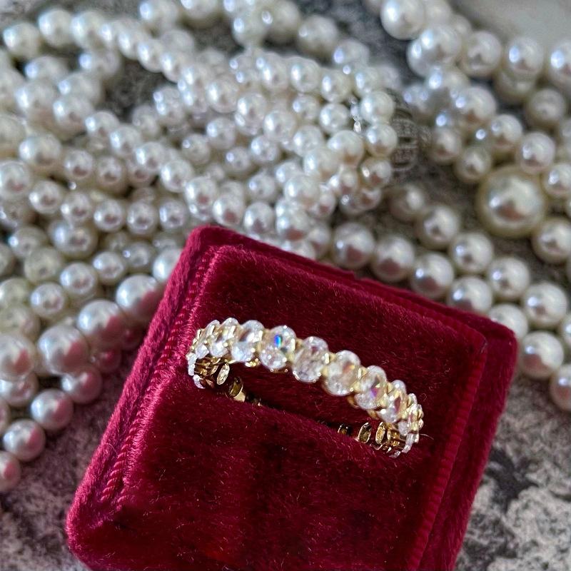 

PANJBJ 925 Sterling Silver Pearl Zircon Ring For Women Girl Geometry Golden Shining Banquet Jewelry Gift Dropshipping