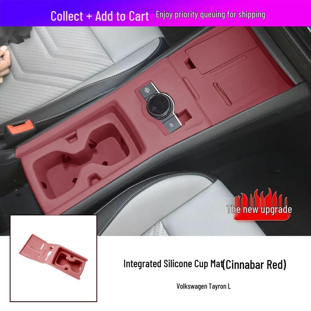 Volkswagen Tayron L Central Control Silicone Mat: Compatible with 25 Models, Cup Holder, Interior Accessories, Gear Shift Scratch Protection.