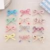 4Pcs/set Fashion Hairpins Simple Polka Dot Pink Bow Duck Bill Bangs Clip Versatile Children's Niche Headwear Hairpin