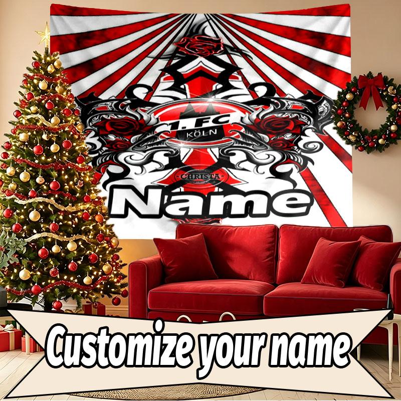 Custom Name Personalized FC Koln Print Tapestry, Wall Art Decor, Bedroom, Dorm, Apartment, LivingRoom, Party Backdrop, Gift for Birthday