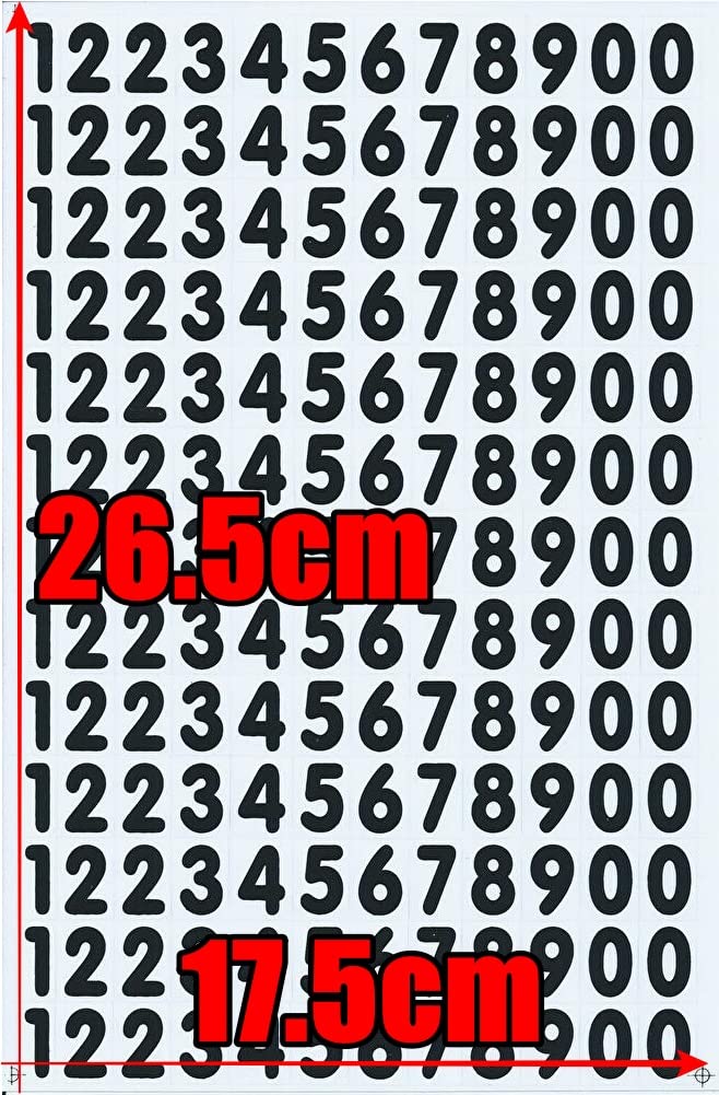 XIAXIN Waterproof PVC Number Sticker Weatherproof and for and Set, Water-Resistant, Nameplates, Suitcases, Lockers, Indoor/Outdoor Use, TS-530B (1,