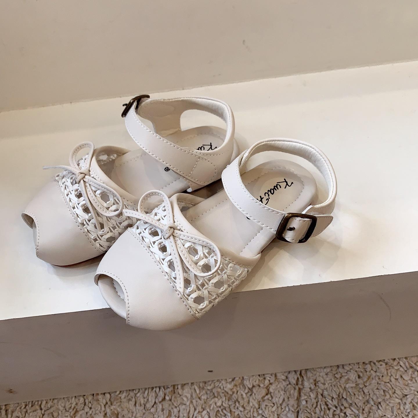 2026 sweet fish mouth weaving summer classmates children sandals 23