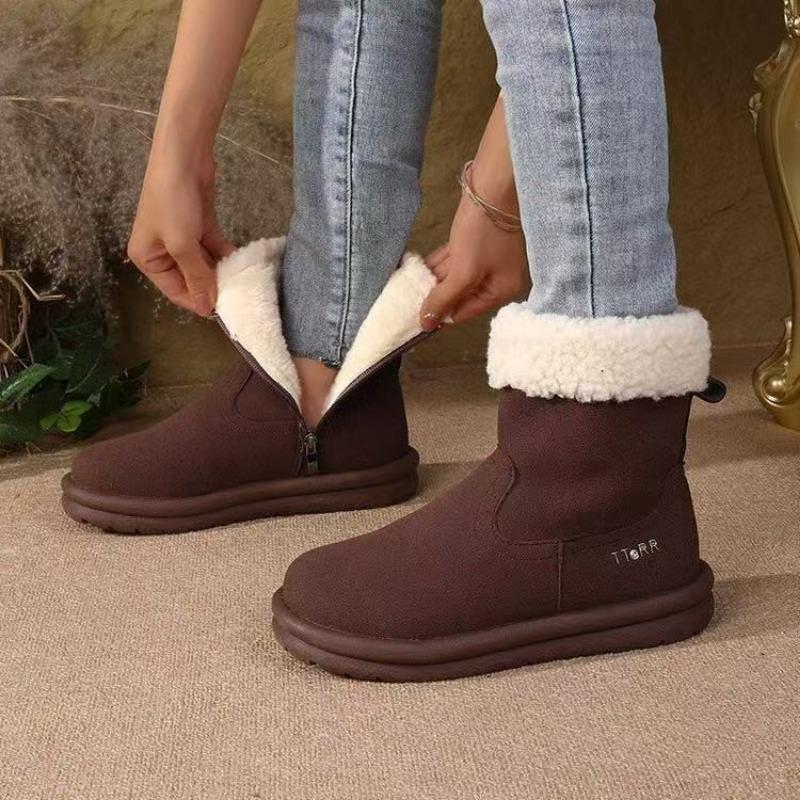 New Fleece and Thickened Snow Boots, Versatile Woolen Shoes, and Warm Cotton Shoes for Women